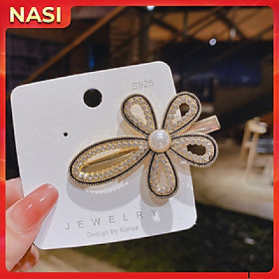 Kẹp tóc nữ hàn quốc NASI chất liệu hợp kim cao cấp bền đẹp kẹp tóc mái mẫu đẹp kẹp mỏ vịt đính cườm sang trọng