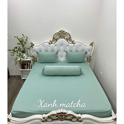 Bộ Drap gối  Thun Hàn Quốc 4 món { drap và 3 áo gối}