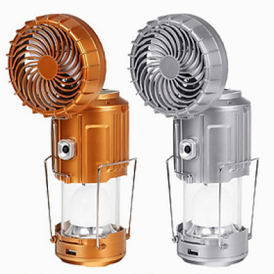 Đèn năng lượng mặt trời kèm quạt GSH9299 cầm tay sử dụng pin Lithium tiện dụng, tích điện 3 chức năng đèn pin, quạt và cổng đầu ra USB, chống nước đi cắm trại, dã ngoại - Hàng chính hãng