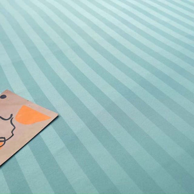 Bộ Ga Gối Cotton Kẻ 3F Lidaco Chuyên Dụng Cho Homestay, Khách Sạn - Xanh Ngọc