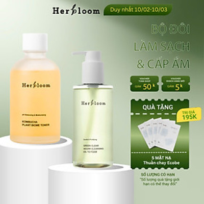Bộ Đôi Làm Sạch & Cấp Ẩm Herbloom Dịu Nhẹ Cho Mọi Loại Da [Sữa Rửa Mặt 200ml + Toner 150ml]