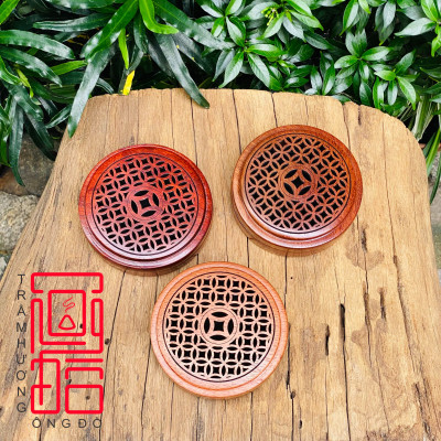 Hộp Gỗ Xông Nhang Vòng Trầm Hương, Nhang Khoanh 2 Giờ 4 Giờ