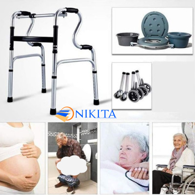 Khung tập đi tích hợp bô vệ sinh, khung hợp kim chắc chắn, dễ sử dụng, an toàn và tiện lợi, chính hãng Nikita