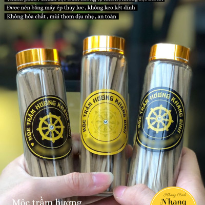 Khang Bình Nhang thanh trầm hương dạng vuông dài 10cm ( 60 cây ) trầm sạch tự nhiên Ít khói mùi thơm thanh ngọt dịu nhẹ