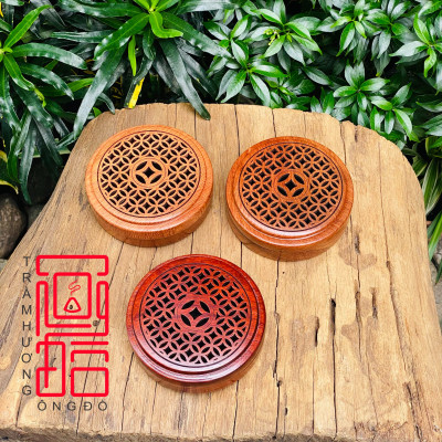 Hộp Gỗ Xông Nhang Vòng Trầm Hương, Nhang Khoanh 2 Giờ 4 Giờ
