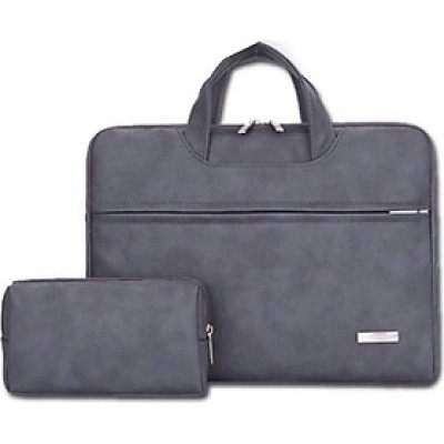 Cặp xách da chống sốc, chống nước dành cho macbook, laptop, surface  - Tặng kèm ví đựng sạc, chuột