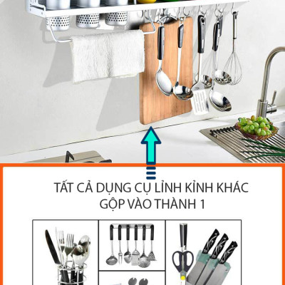 Kệ Đựng Gia Vị Nhà Bếp Tiện Lợi, Giá Treo Dụng Cụ Nhà Bếp Gắn Tường, Kệ Đựng Đồ Nhà Tắm Đa Năng, Tiện Dụng, Không Cần Khoan – MH3112