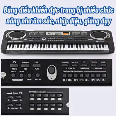 Đàn Điện Tử 61 Phím Kèm Mic Cho Bé Quà Tặng Giáo Dục Cho Trẻ - HÀNG CHÍNH HÃNG MINIIN