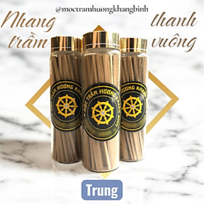 Khang Bình Nhang thanh trầm hương dạng vuông dài 10cm ( 60 cây ) trầm sạch tự nhiên Ít khói mùi thơm thanh ngọt dịu nhẹ