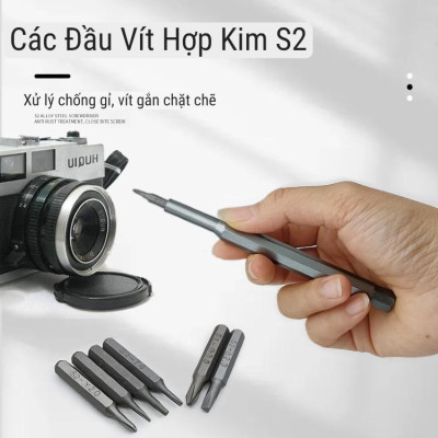 Bộ tua vít đa năng mini 24 đầu và 1 cán xoay chất liệu thép từ tính cao cấp sửa chữa máy móc, điện tử cỡ nhỏ