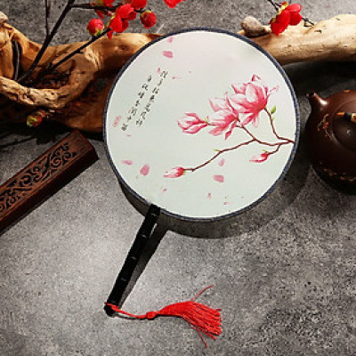 Quạt tròn cổ trang loại nhỏ, Quạt cổ trang Trung Hoa - Mẫu 9