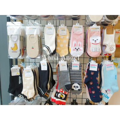 Tất vớ nữ cổ thấp basic cotton Kikiya cao cấp Hàn Quốc W-A-030