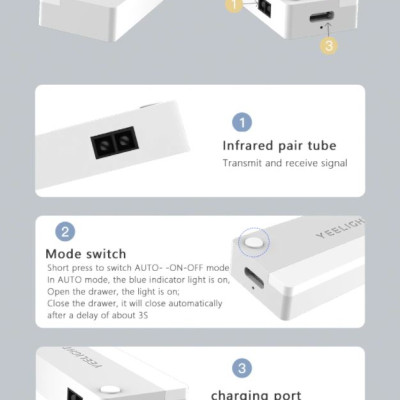 SET 4 ĐÈN CẢM BIẾN DÁN TỦ/ NGĂN KÉO YEELIGHT (XIAOMI YOUPIN) - PIN SẠC LÊN ĐẾN 2-4 THÁNG - HÀNG CHÍNH HÃNG