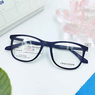 GỌNG KÍNH NAM NỮ,  TRÒNG VUÔNG BẦU, NHỰA DẼO, MÀU XANH NAVY THỜI TRANG, CHÍNH HÃNG CHALLENGER CU22014-C3