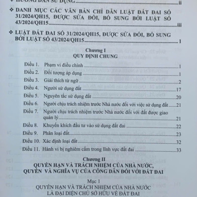 Chỉ dẫn tra cứu áp dụng Luật Đất Đai số 31/2024/QH15 được sửa đổi, bổ sung bởi luật số 43/2024/QH15