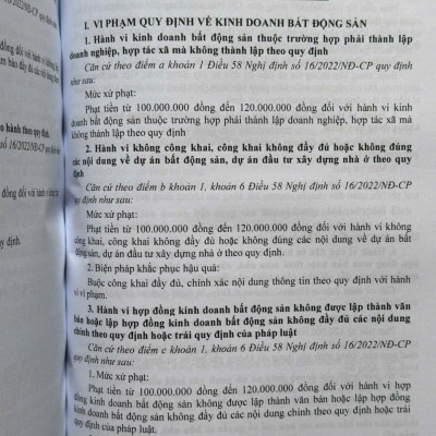 Sách Tra Cứu Các Hành Vi Vi Phạm Hành Chính Và Mức Xử Phạt Trong Lĩnh Vực Đất Đai, Nhà Ở, Xây Dựng Và Kinh Doanh Bất Động Sản (V2574T)
