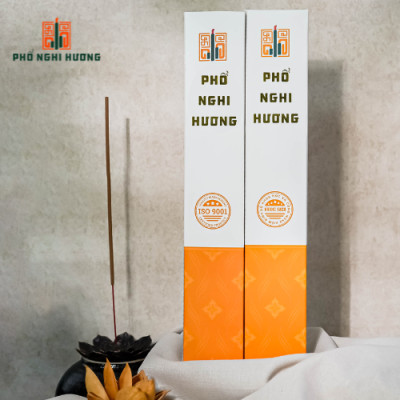 Nhang sạch Phổ Nghi Hương - Hương Thảo An Nhiên 32cm từ 100% thảo mộc tự nhiên, mùi thơm của gỗ thoảng hương tươi mát
