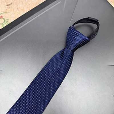 Cà vạt nam mẫu thắt sẵn dây kéo bản nhỏ 6cm mẫu màu xanh đen bi