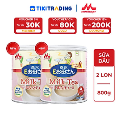 Combo 2 lon Sữa Bầu Morinaga E-Okasan Hương Trà Sữa 800g