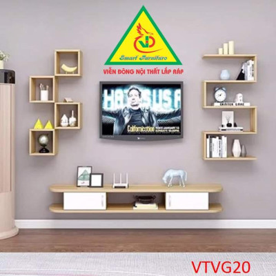 Bộ Kệ Ti Vi Treo Tường Trang Trí VTVG20 - Nội Thất Lắp Ráp Viendong Adv