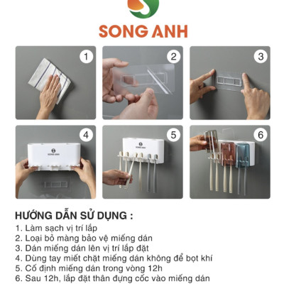 Kệ Để Bàn Chải Kem Đánh Răng 2 Cốc 3 Cốc, Giá Để Đồ Nhà Tắm Song Anh Cao Cấp Không Cần Khoan Tường- Hàng Chính Hãng