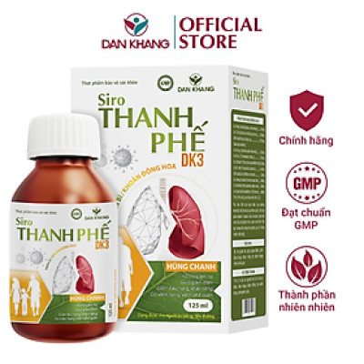 Hộp Siro Thanh Phế DK3 Dân Khang Hỗ Trợ Giảm Ho Tiêu Đờm - Hộp 30 gói x 5ml