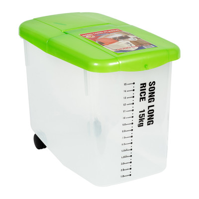 Thùng đựng gạo Song Long có bánh xe 15kg - Màu ngẫu nhiên