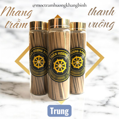 Khang Bình Combo 3 phân khúc Nhang thanh trầm hương dạng vuông dài 10cm ( 60 cây ) Trung - Cao cấp - Vip , trầm sạch tự nhiên Ít khói mùi thơm thanh ngọt dịu nhẹ