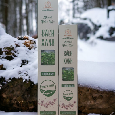 Hộp 100 nén nhang thảo mộc Bách Xanh dài 38cm - không sử dụng hóa chất, ít khói, mùi hương dịu nhẹ