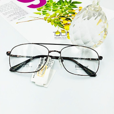 Gọng kính nam, 2 cầu kính, titanium, gọng dẽo, hàng chính hãng essentials E50007