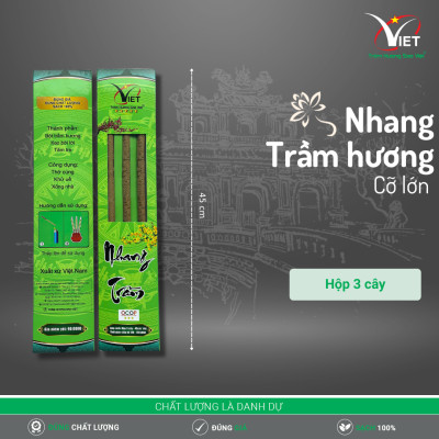 Nhang trầm hương Sao Việt - Loại 3 cây 4 tấc - cỡ lớn - Uy nghi hoành tráng - Dùng cho nghi lễ lớn