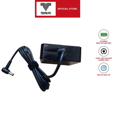 Sạc TeemoPC dùng Tương Thích Cho laptop Asus 65w 3.42a chân nhỏ 4.0mm kèm dây nguồn - Củ sạc hình vuông TESE Hàng Nhập Khẩu
