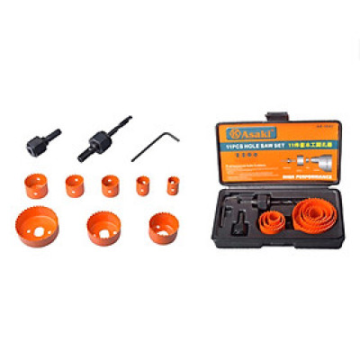 Bộ Công Cụ Khoét Lỗ Gỗ Và Thạch Cao 11 Chi Tiết Asaki AK-3682