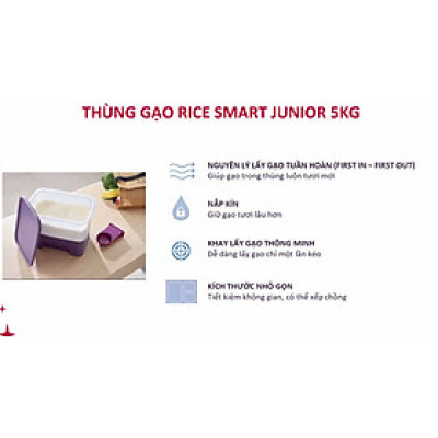 Thùng Gạo Tupperware Rice Smart Junior 5kg - Hàng Chính Hãng