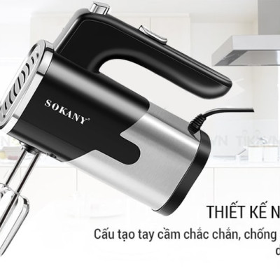 Máy Đánh Trứng Sokany SK-6621 Công Suất 800W, 5 Cấp Độ - Tặng 4 Que Đánh Trứng, Làm Bánh Inox 304 - HÀNG CHÍNH HÃNG - DELIYA