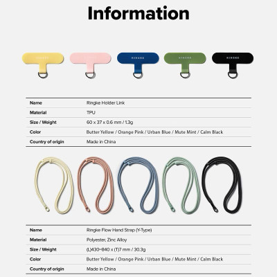 Dây đeo RINGKE Holder Link Flow Shoulder Strap Y-Type - Hàng Chính Hãng