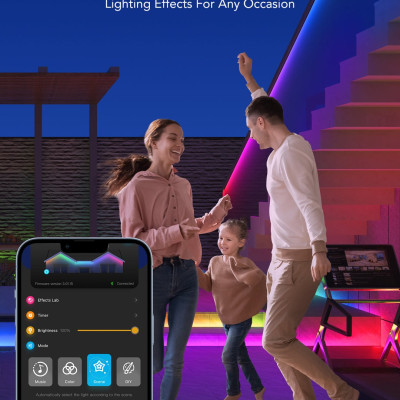 Dây Đèn LED chống nước Govee RGBIC Outdoor Strip Lights H6172 | 1 cuộn 10m, trang trí hắt trần, tủ, gầm giường siêu sáng