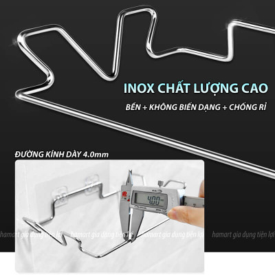 Giá Đỡ Túi Đựng Rác Treo Tường Nhà Bếp INOX Kèm Miếng Keo Siêu Dính Móc Treo Đồ Nhà Tắm Đa Năng