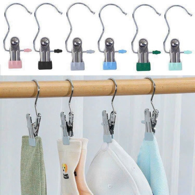 Set 10 móc kẹp đa năng, kẹp vớ tất, phụ kiện chất liệu thép không gỉ- giao màu ngẫu nhiên 