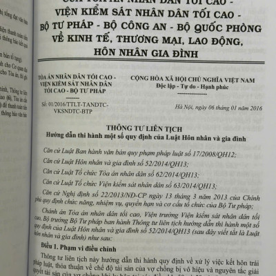 Các Thông Tư Liên Tịch Của Tòa Án Nhân Dân Tối Cao, VKSNDTC về Hình Sự, Tố Tụng Hình Sự, Dân Sự, Tố Tụng Dân Sự