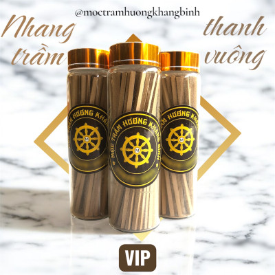 Khang Bình Combo 3 phân khúc Nhang thanh trầm hương dạng vuông dài 10cm ( 60 cây ) Trung - Cao cấp - Vip , trầm sạch tự nhiên Ít khói mùi thơm thanh ngọt dịu nhẹ
