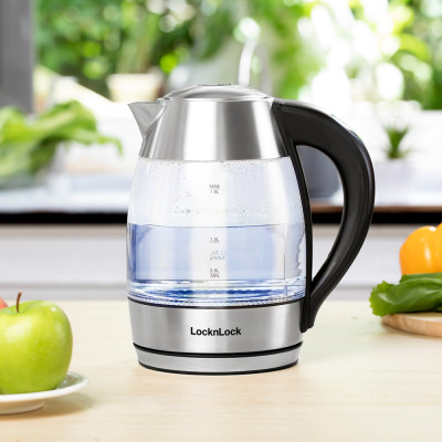 Ấm Điện Thủy Tinh Siêu Tốc Có Điều Chỉnh Nhiệt Độ Lock&Lock EJK341 (1.8L) - Hàng chính hãng