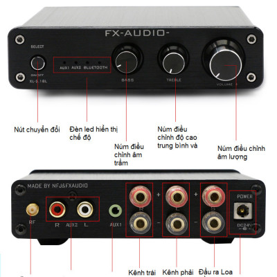 Bộ Khuếch Đại Âm Thanh Kỹ Thuật Số Fx-Audio Xl-2.1Bl 2.1 Kênh Bluetooth 4.0