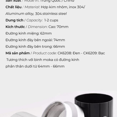 Dụng cụ san phẵng cà phê cho bình moka