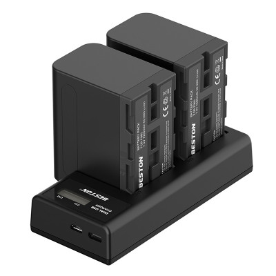 Bộ Pin F960/F750 Sạc Beston Dùng Cho Máy Ảnh Sony 6D 70D 60D 80D 5D3 5D2 6D2 7D2 5DSR 90D NX5 TRV1 - hàng nhập khẩu