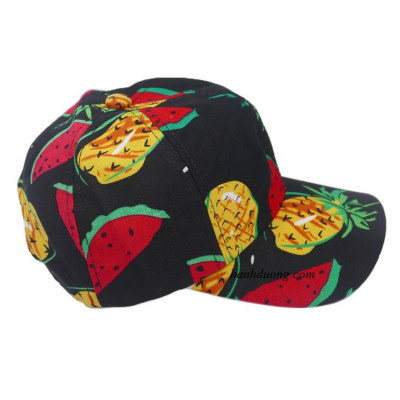 Nón kết dưa hấu và thơm mũ lưỡi trai đi biển họa tiết quả thơm dưa hấu phù hợp cho cả nam và nữ
