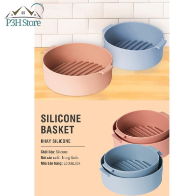 Khay silicone dành cho nồi chiên không dầu và lò vi sóng  Lock&Lock  3.5L và 5L, CKB002 CKB003 chịu nhiệt độ cao dễ dàng vệ sinh