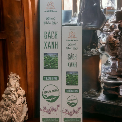 Hộp 100 nén nhang thảo mộc Bách Xanh dài 38cm - không sử dụng hóa chất, ít khói, mùi hương dịu nhẹ