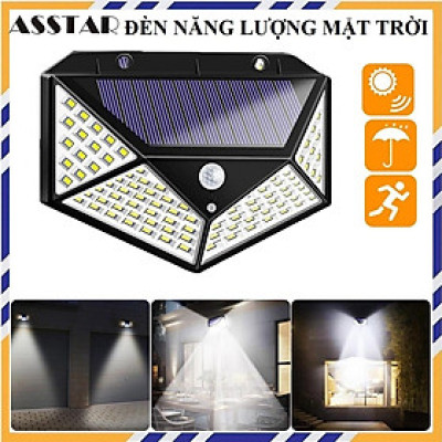 Đèn Năng Lượng Mặt Trời, Đèn Cảm Biến Tự Động Bật Tắt, Đèn Loại 100Led