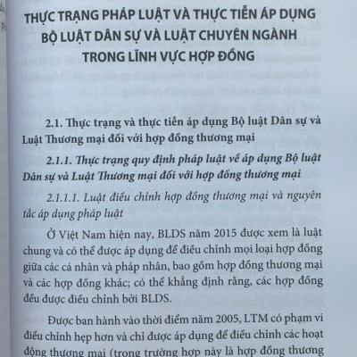 Áp dụng bộ luật dân sự và luật chuyên ngành trong lĩnh vực hợp đồng